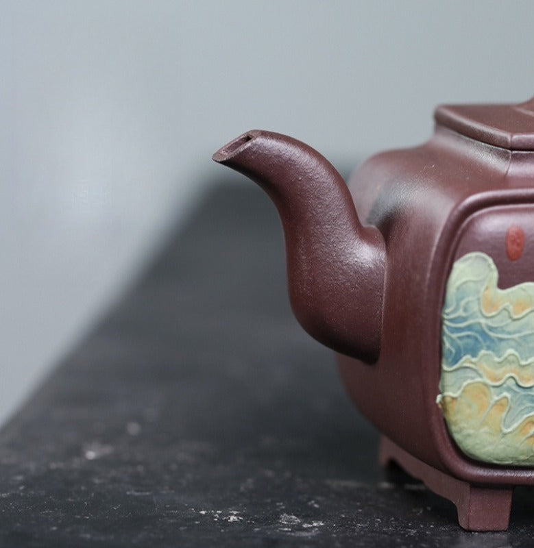 Théière Yixing Zisha entièrement faite à la main [Yi Mai Xiang Cheng] (Tian Qing Zi Ni - 520 ml)