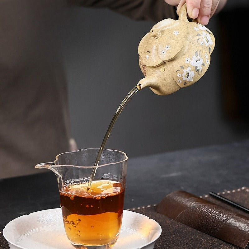 全手工宜兴紫砂茶壶 [隐翠] (本山绿泥 - 120ml)