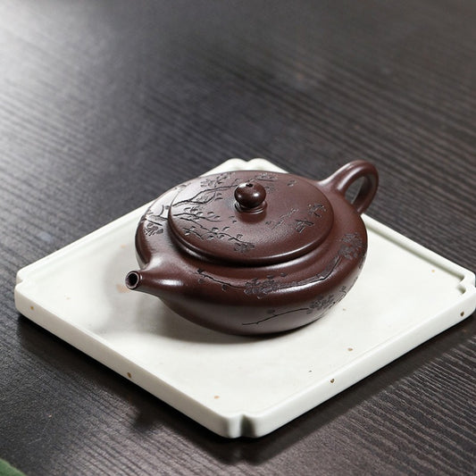 Yixing Zisha Teapot [Han Ying Bian Chen] (Zi Ni - 160ml)