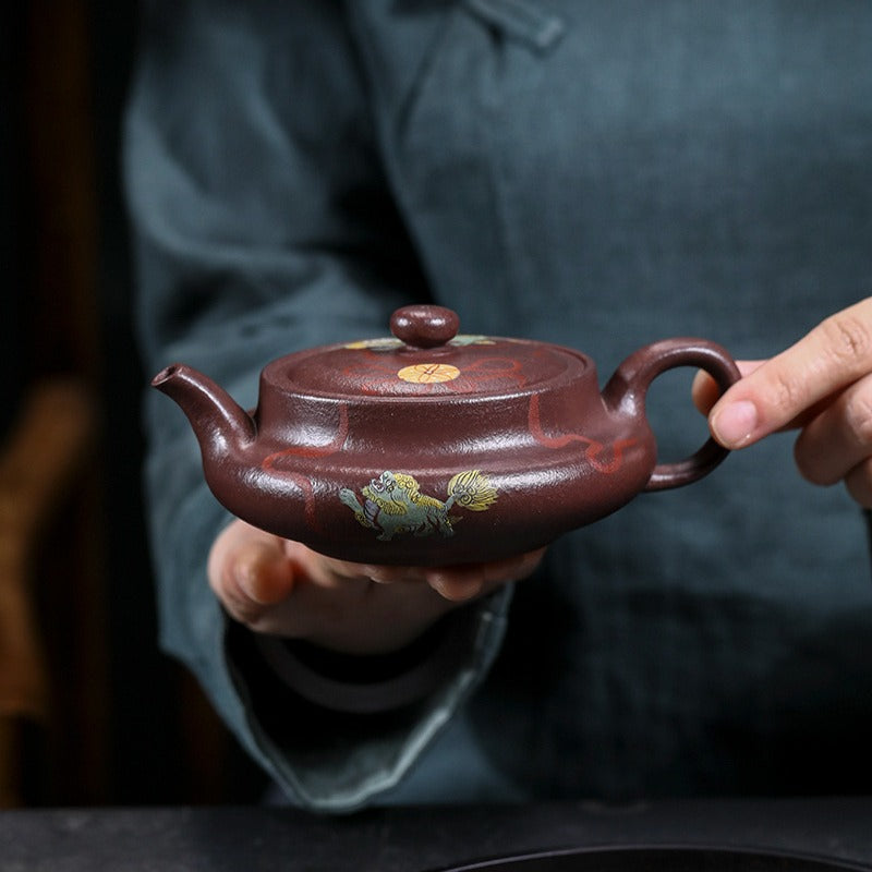 Théière Yixing Zisha entièrement faite à la main [Jiqing Tian Xia] (30 Mu Zi Ni - 260 ml)