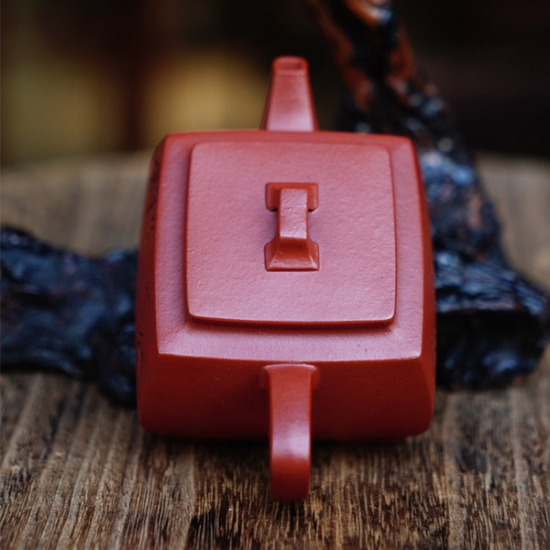 Full Handmade Yixing Zisha Teapot [Sifang Pot] (Zhu Ni - 130ml)