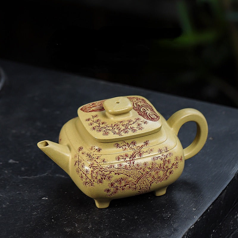 Full Handmade Yixing Zisha Teapot [Song Yun Cha Xiang 松韵茶香] (Bensan Lu Ni - 400ml)