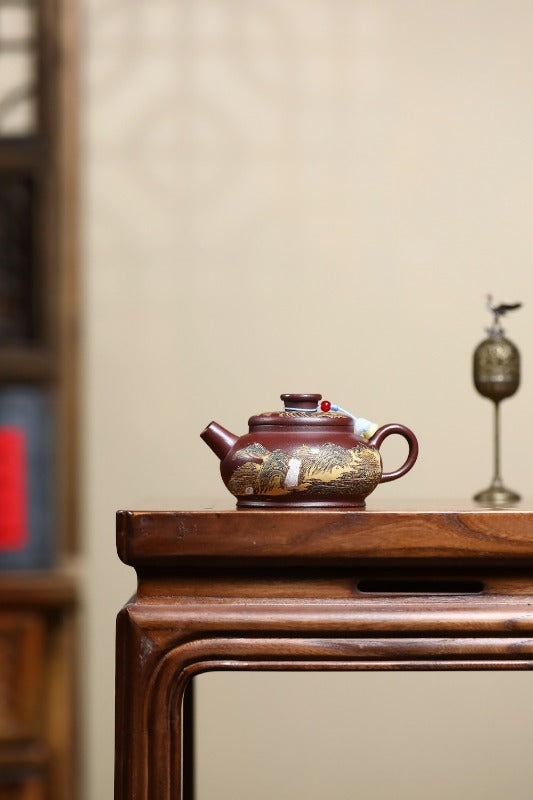 Yixing Zisha Teapot [Jin Hui Jiangshan] (Shi Hong - 180ml)