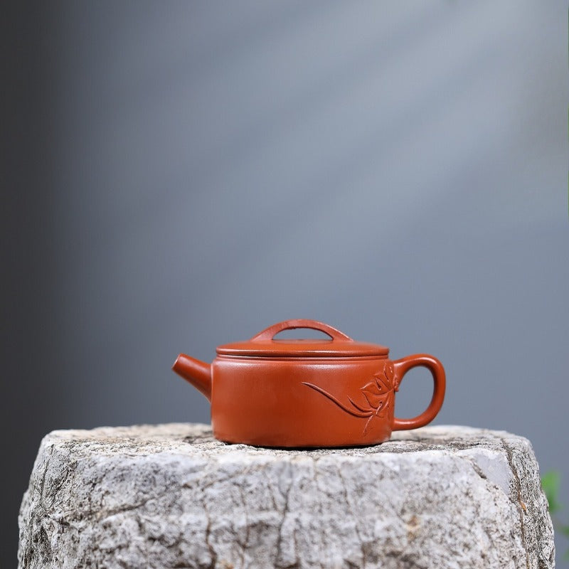 Théière Yixing Zisha [Feuilles de pêcher Hanwa] (Zhao Zhuang Zhu Ni - 150ml)