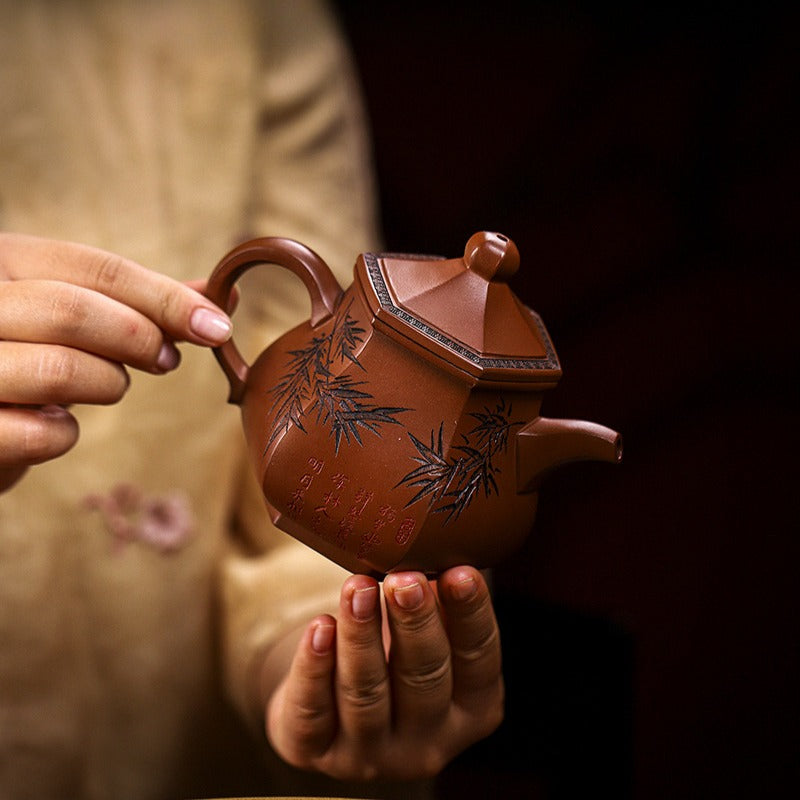 Full Handmade Yixing Zisha Teapot [Qing Feng Xu Lai] (Ge Zi Ni - 300ml) - YIQIN TEA HOUSE | yiqinteahouse.com | 200-300ml, full handmade zisha teapot, teapot, teaware