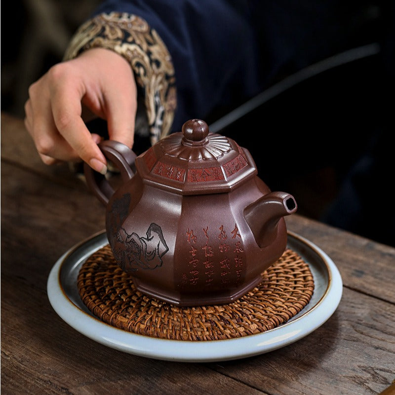 Yixing Zisha Teapot [Chu Han Zhen Ba] (Zi Jiao Ni - 540ml) - YIQIN TEA HOUSE | yiqinteahouse.com | >300ml, full handmade zisha teapot, teapot, teaware