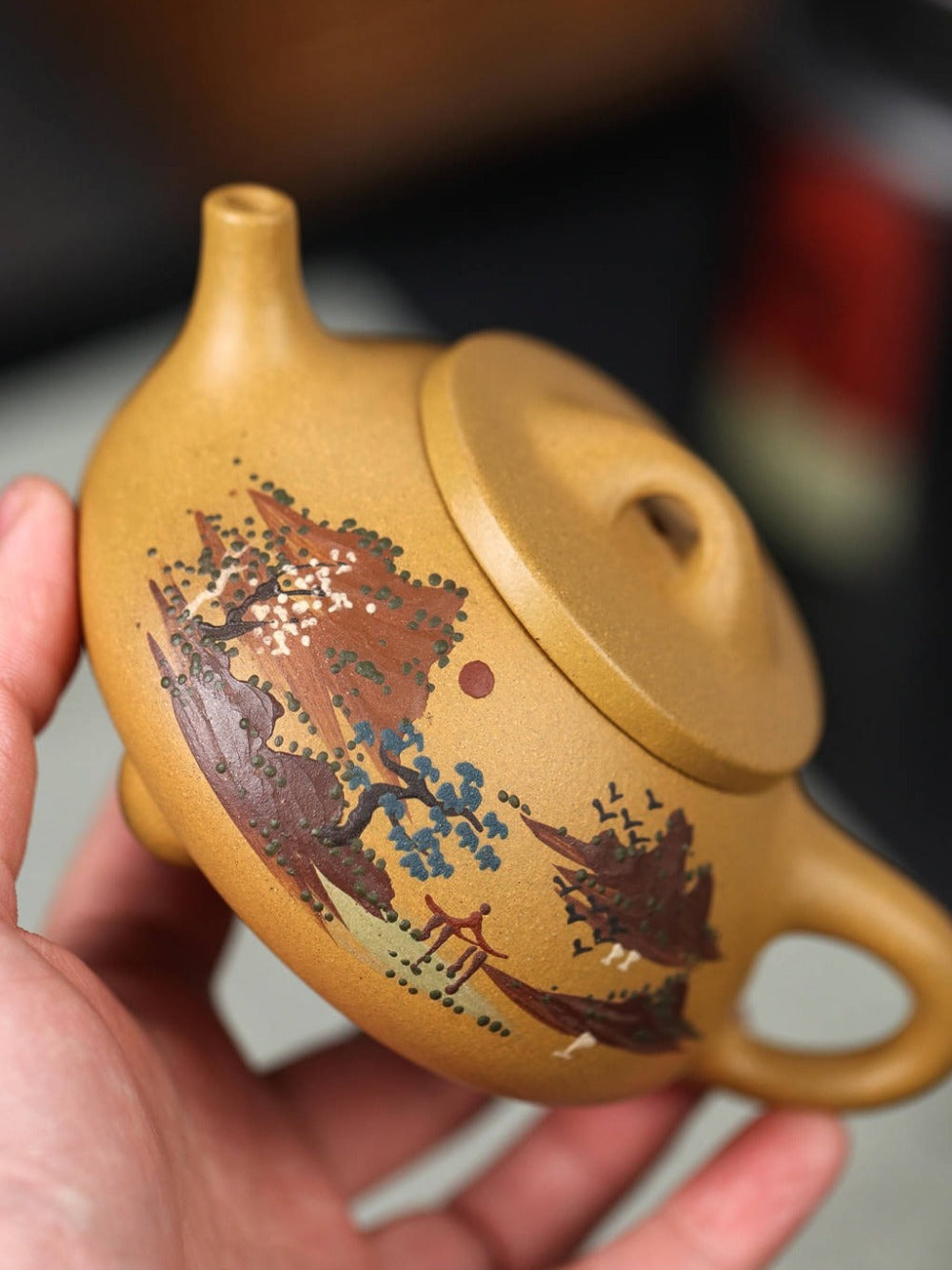 Théière Yixing Zisha entièrement faite à la main [Pot Jingzhou Shi Piao] (Duan Ni - 240 ml)