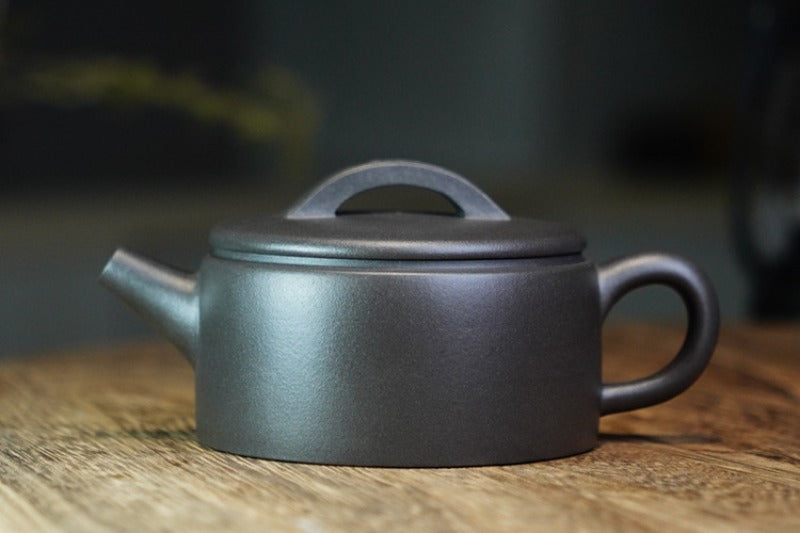 全手工宜兴紫砂茶壶 [汉瓦壶] (青灰泥 - 180ml)