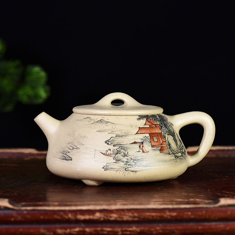 Full Handmade Yixing Zisha Teapot [Color Painted Jingzhou Shi Piao] (Duan Ni - 300ml) - YIQIN TEA HOUSE | yiqinteahouse.com | 200-300ml, full handmade zisha teapot, teapot, teaware