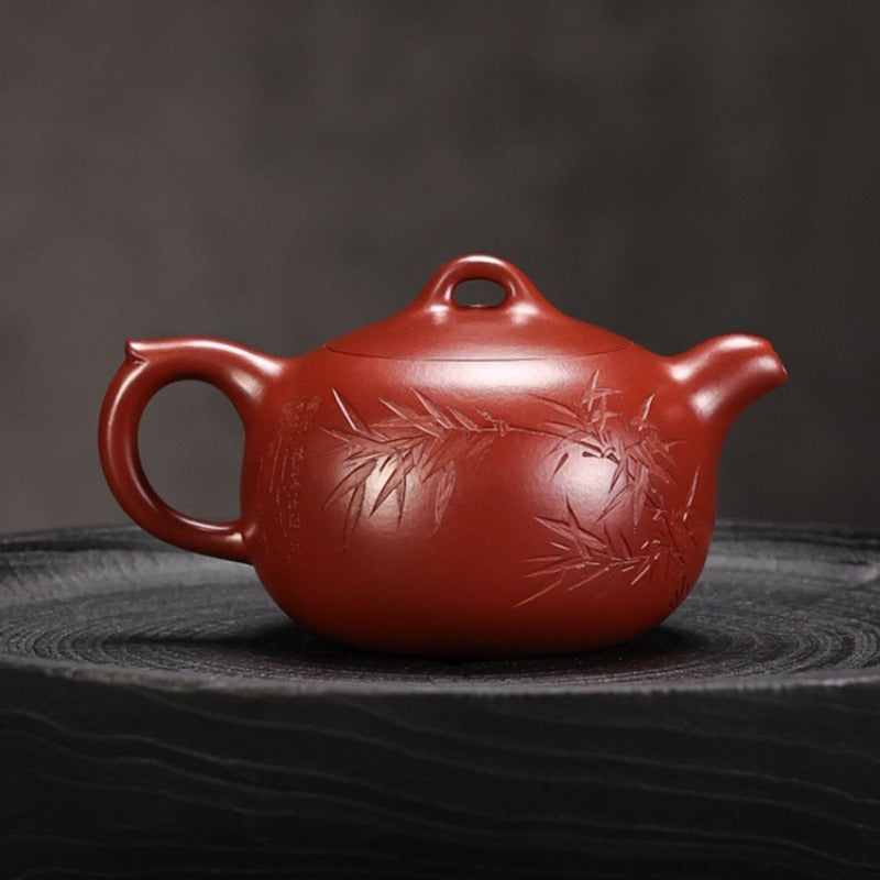 Vollständig handgefertigte Yixing Zisha Teekanne [Yuan Zhu Pot] (Dahongpao- 240ml)