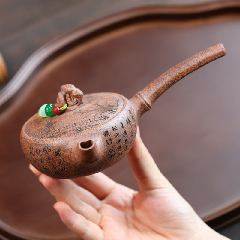 Yixing Zisha Teapot [Bamboo Tang Yu] (Duan Ni Firewood Fired - 120ml)