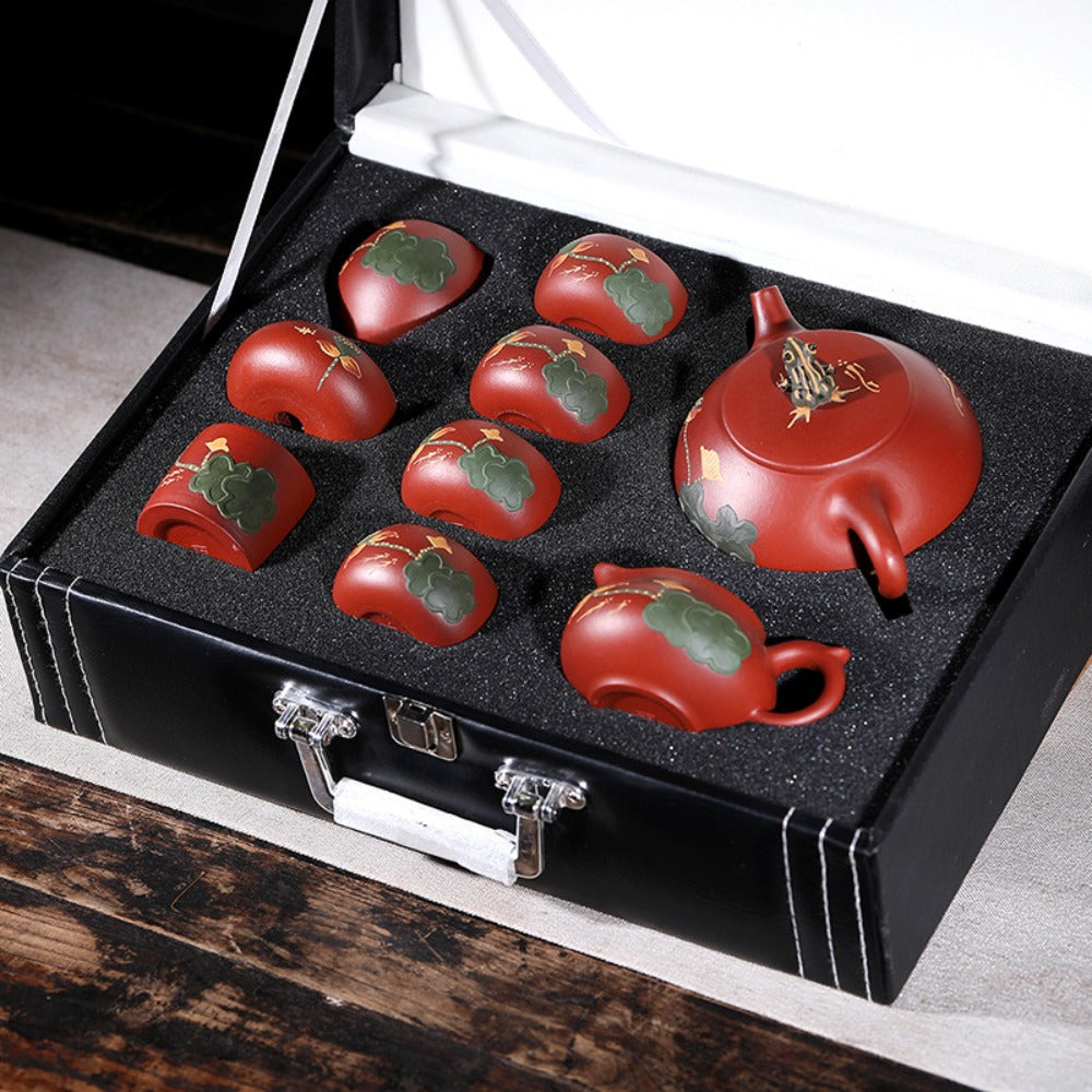 Service à thé Yixing Zisha [Étang de lotus au clair de lune] (Dahongpao - 260 ml)