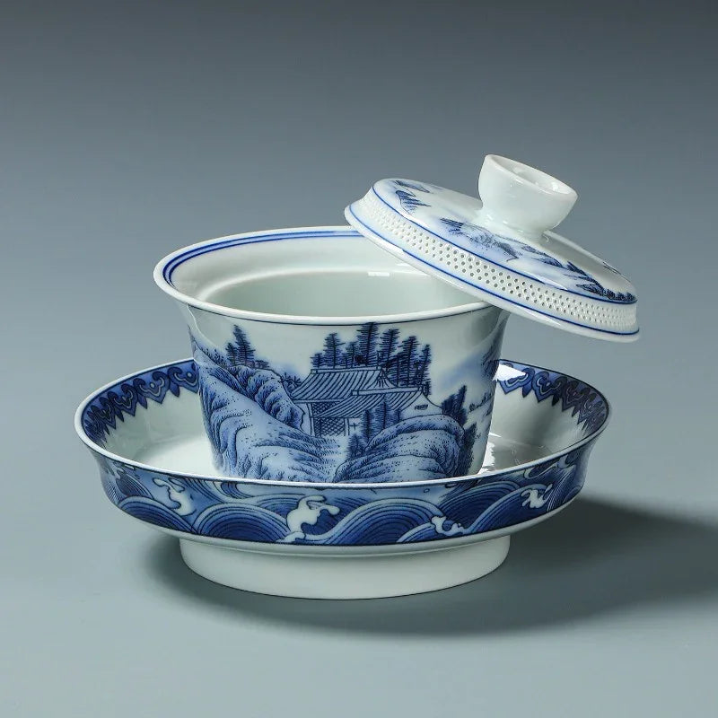 ancient-celadon-style-ceramic-jinxiu-heshan-sancai-gaiwan-set-190ml-yiqin-tea-house-yiqinteahouse-com-1 - YIQIN TEA HOUSE 一沁茶舍 yiqinteahouse.com