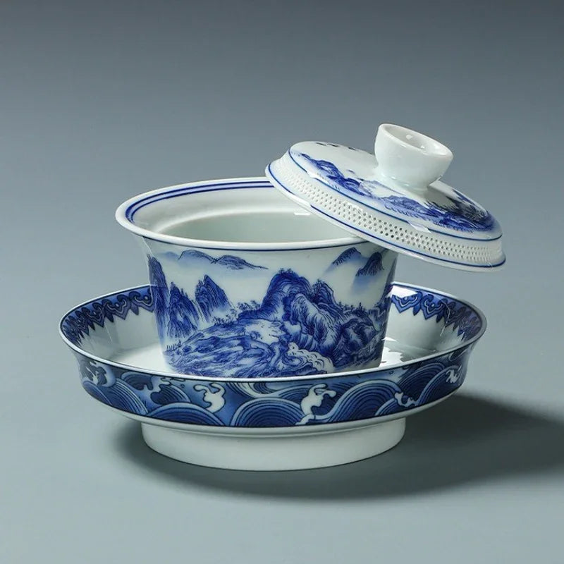 ancient-celadon-style-ceramic-qianli-jiangshan-sancai-gaiwan-set-190ml-yiqin-tea-house-yiqinteahouse-com-1 - YIQIN TEA HOUSE 一沁茶舍 yiqinteahouse.com