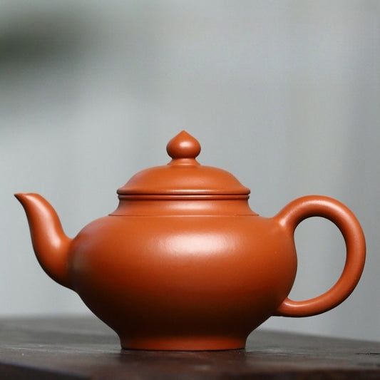 全手工宜兴紫砂茶壶 [笑樱壶] (赵庄朱泥 - 240ml)