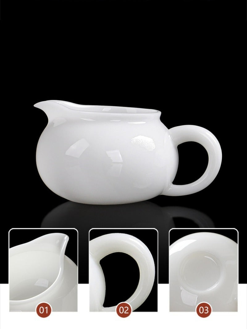 Eisjade-Weißporzellan glasierter Fair Cup mit Griff 200-250ml