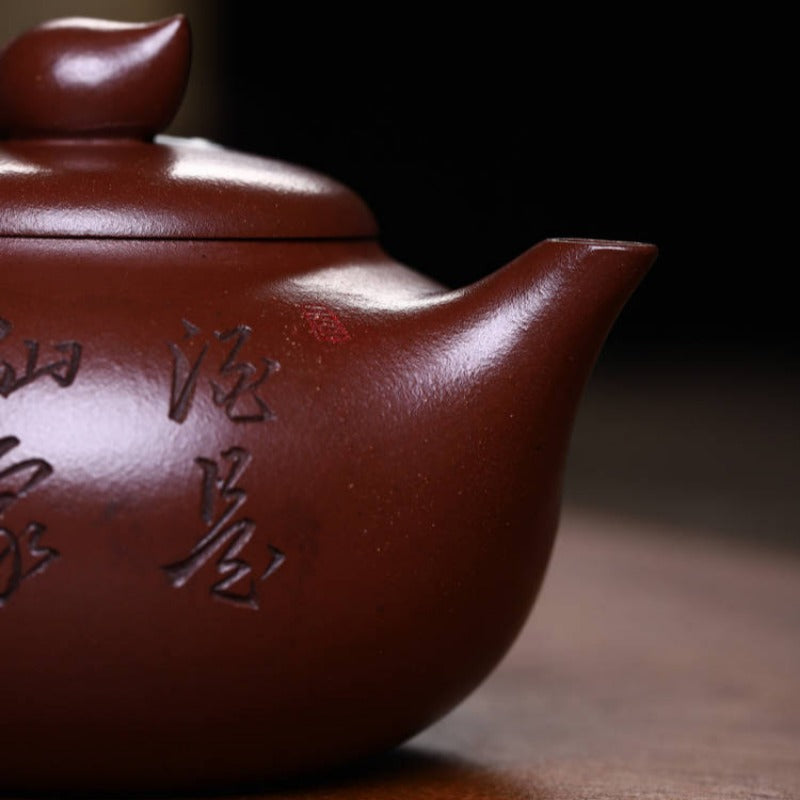 Tetera Yixing Zisha hecha a mano [Shou Tao Pot] (Di Cao Qing - 310 ml)