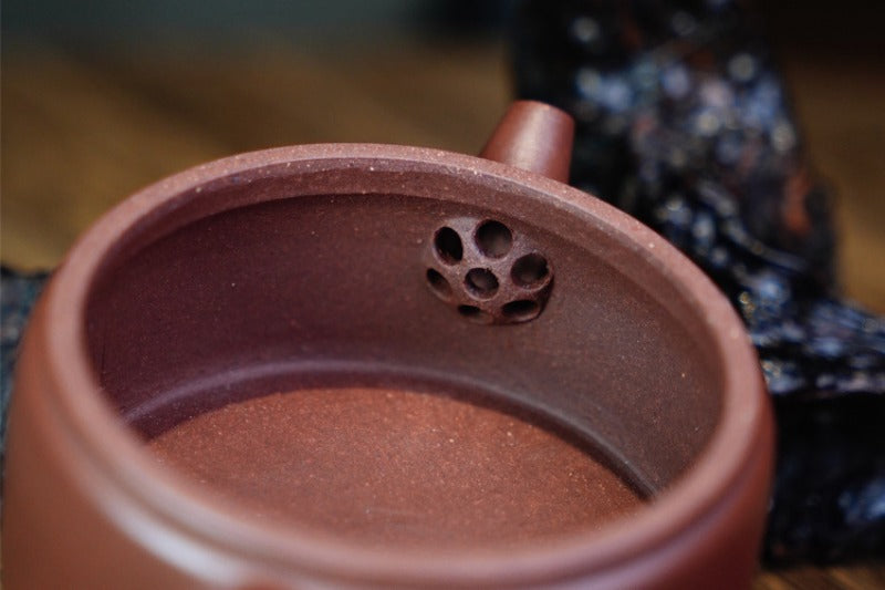 Théière Yixing Zisha entièrement faite à la main [Pot Hanwa] (Di Cao Qing - 110 ml)