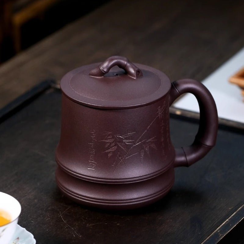 Taza de té Yixing Zisha [Bambú auspicioso] (Lao Zi Ni - 450 ml)