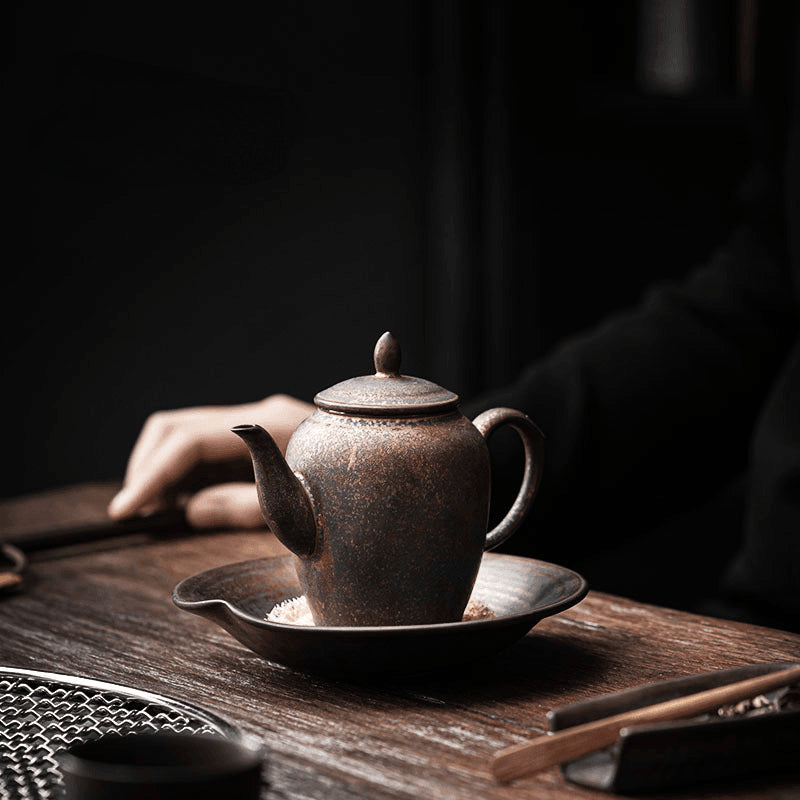 Retro Gilded Ceramic Tea Tray