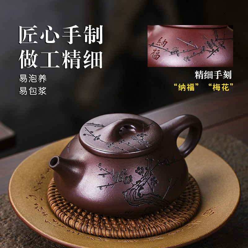 Full Handmade Yixing Zisha Teapot [Nafu Shi Piao] (Shi Hong - 340ml) - YIQIN TEA HOUSE | yiqinteahouse.com | >300ml, full handmade zisha teapot, teapot, teaware