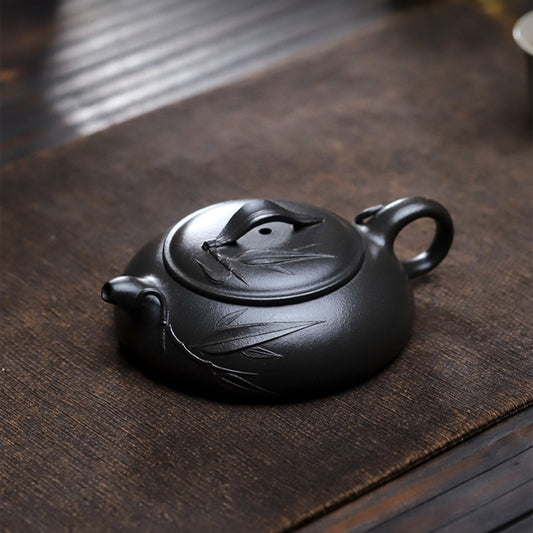 Full Handmade Yixing Zisha Teapot [Biyu Qing Zhu] (Tian Qing Ni - 140ml)