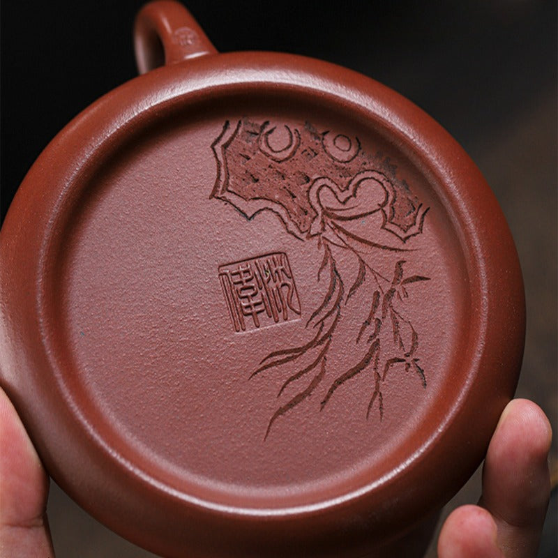 Full Handmade Yixing Zisha Teapot [Bamboo Happiness] (Hong Pi Long - 240ml) - YIQIN TEA HOUSE | yiqinteahouse.com | 200-300ml, full handmade zisha teapot, teapot, teaware