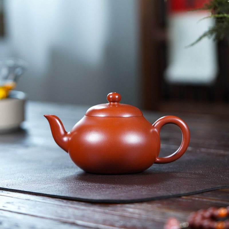 Teko Yixing Zisha Buatan Tangan Sepenuhnya [Wendan Pot] (Dahongpao - 300ml)