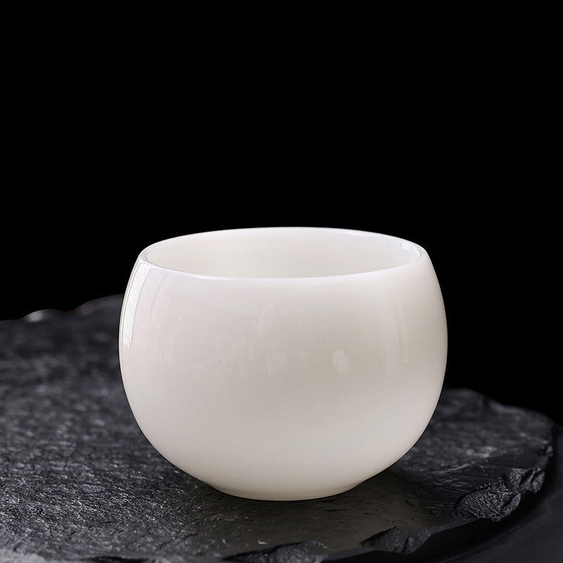 Tazza da tè Master in porcellana bianca giada di ghiaccio smaltata 80-110ml
