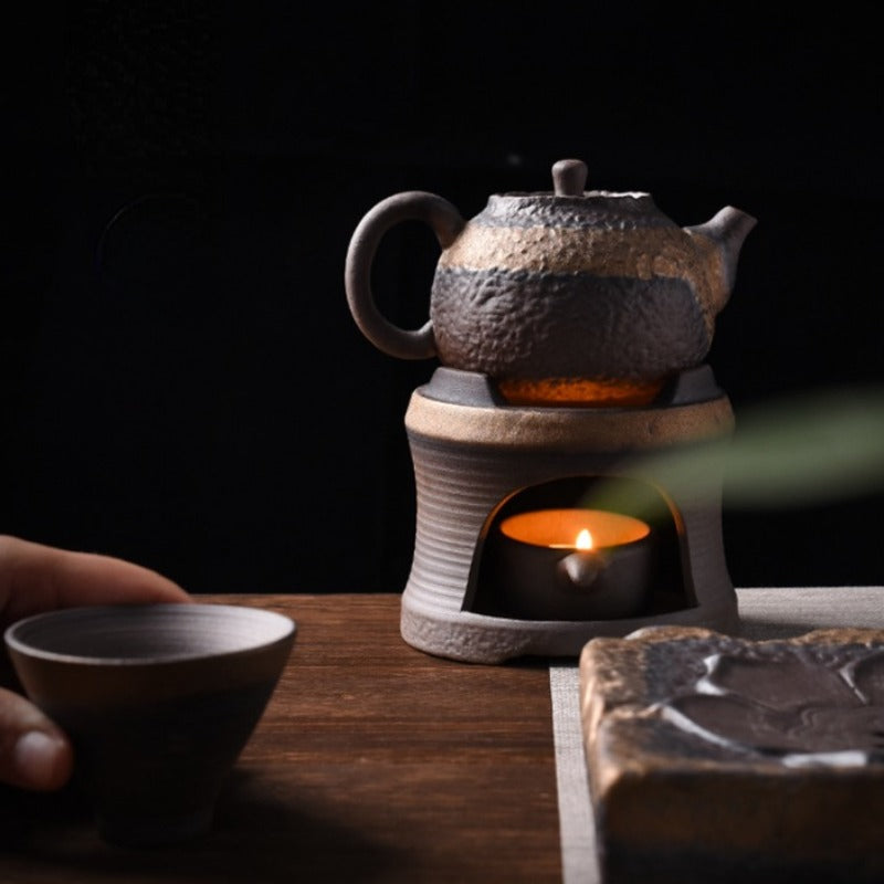 Retro Gilded Coarse Ceramic Candle Burner Tea Warmer [Whorl]