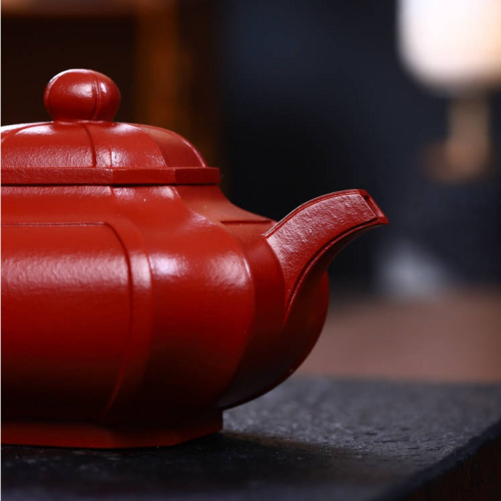 Full Handmade Yixing Zisha Teapot [Sifang Chou Jiao Pot] (Dahongpao - 320ml)
