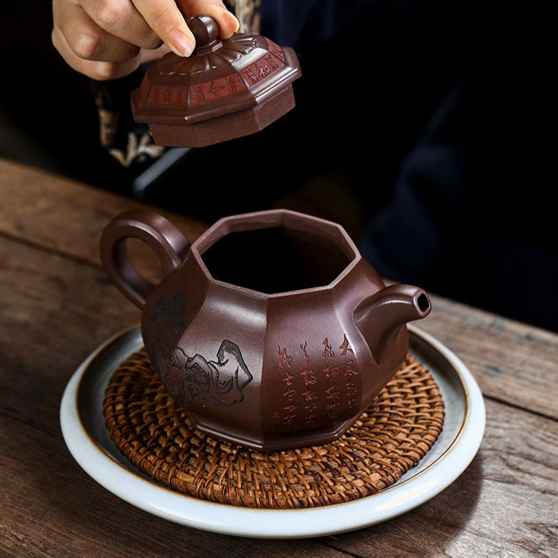 Yixing Zisha Teapot [Chu Han Zhen Ba] (Zi Jiao Ni - 540ml) - YIQIN TEA HOUSE | yiqinteahouse.com | >300ml, full handmade zisha teapot, teapot, teaware