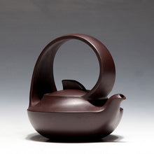 Load image into Gallery viewer, Full Handmade Yixing Zisha Teapot [Qu Hu Tiliang Pot 曲壶提梁壶] (Lao Zi Ni - 235/320ml)
