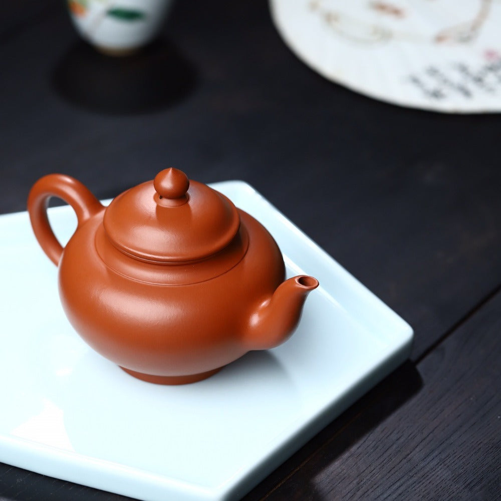 Vollständig handgefertigte Yixing Zisha Teekanne [Xiao Ying Pot] (Zhao Zhuang Zhu Ni- 240ml)