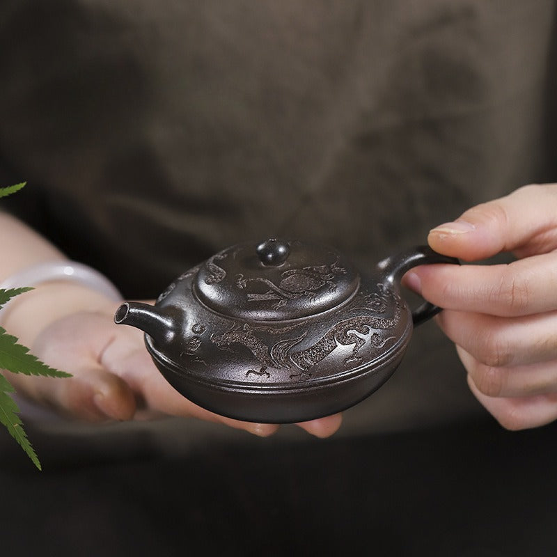 Full Handmade Yixing Zisha Teapot [Yu Yuan] (Tian Qing Ni - 180ml)