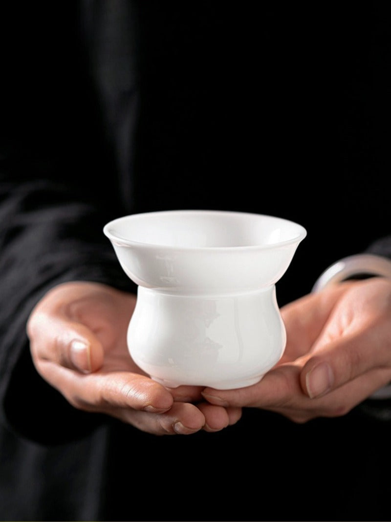 Ice Jade White Porcelain Glazed Tea Strainer [Yuan Zu]