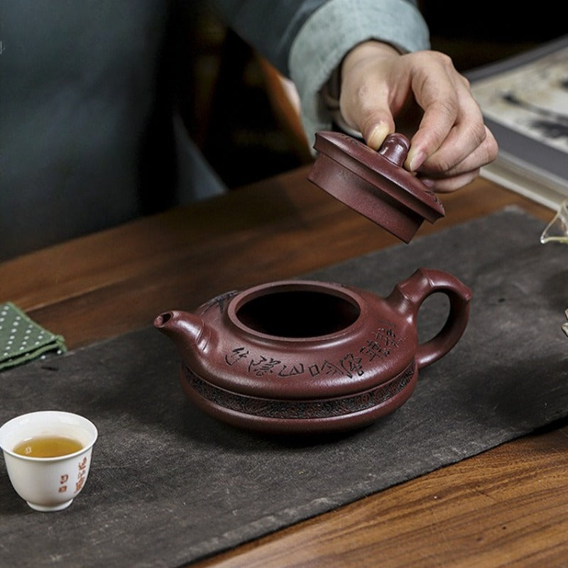 Full Handmade Yixing Zisha Teapot [Lucky Bamboo] (Zi Ni - 480ml)