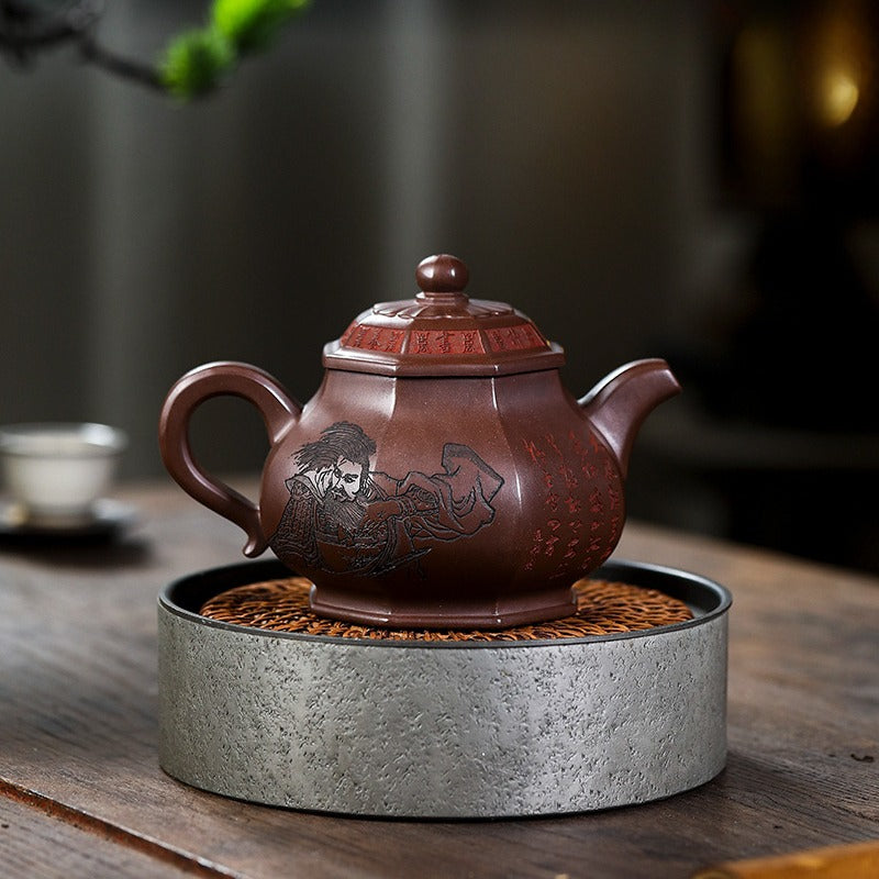 Yixing Zisha Teapot [Chu Han Zhen Ba] (Zi Jiao Ni - 540ml) - YIQIN TEA HOUSE | yiqinteahouse.com | >300ml, full handmade zisha teapot, teapot, teaware