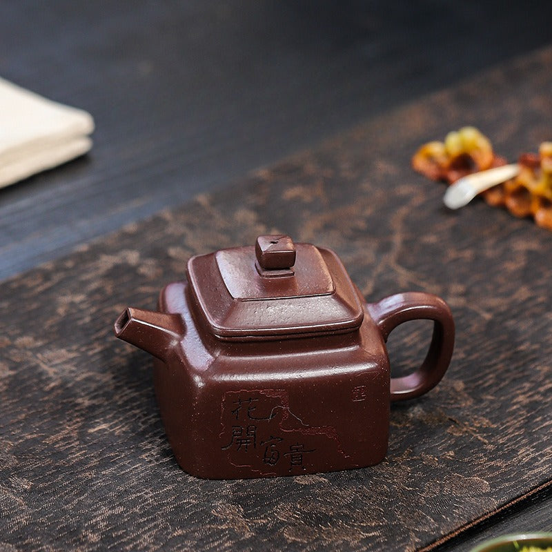 Full Handmade Yixing Zisha Teapot [Sifang Piao Xiang] (Zi Ni - 160ml) - YIQIN TEA HOUSE | yiqinteahouse.com | <200ml, full handmade zisha teapot, teapot, teaware