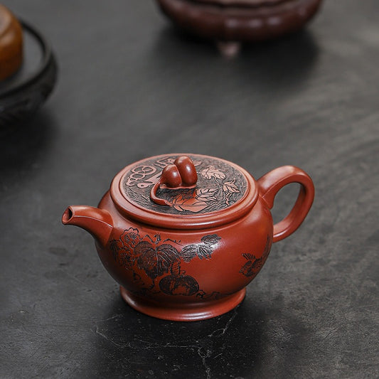 Full Handmade Yixing Zisha Teapot [Good Fortune] (Long Xue Sha - 200ml)