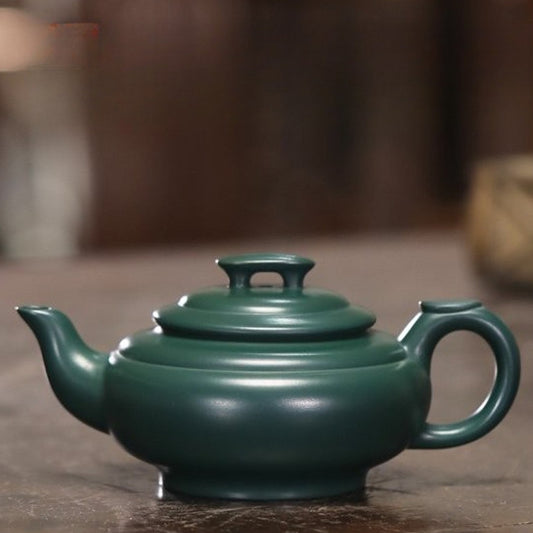 全手工宜兴紫砂茶壶 [上新桥壶] (民国绿泥 - 210ml)