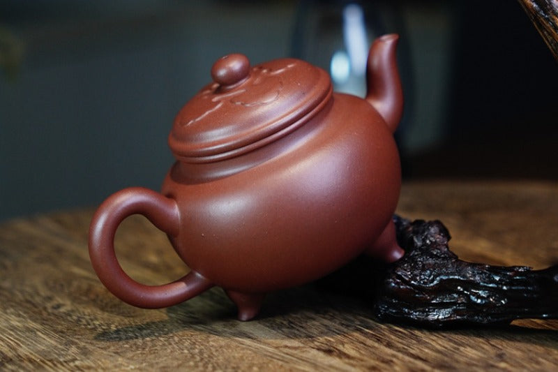 Théière Yixing Zisha entièrement faite à la main [Dabin Ruyi] (Di Cao Qing - 200 ml)