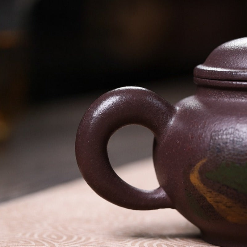 Théière Yixing Zisha entièrement faite à la main [La Grande Muraille] (30 Mu Jinsha Zi Ni - 300 ml)