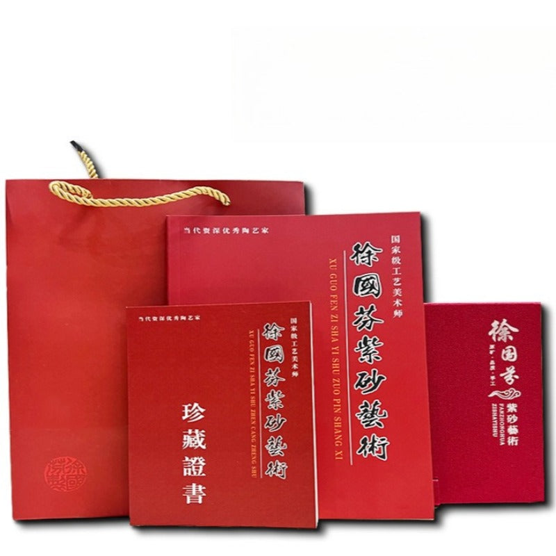 Teiera Yixing Zisha completamente fatta a mano [Bian Fu Fanggu] (Zhu Ni - 180 ml)