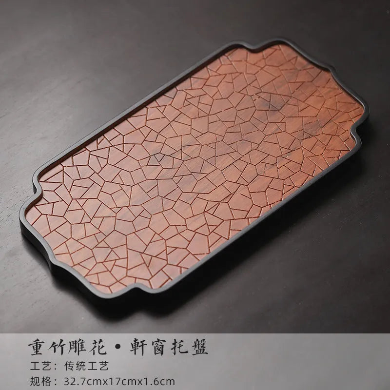 Bamboo [Carved Window] Tea Tray - YIQIN TEA HOUSE | yiqinteahouse.com | new arrival, tea tray, teaware