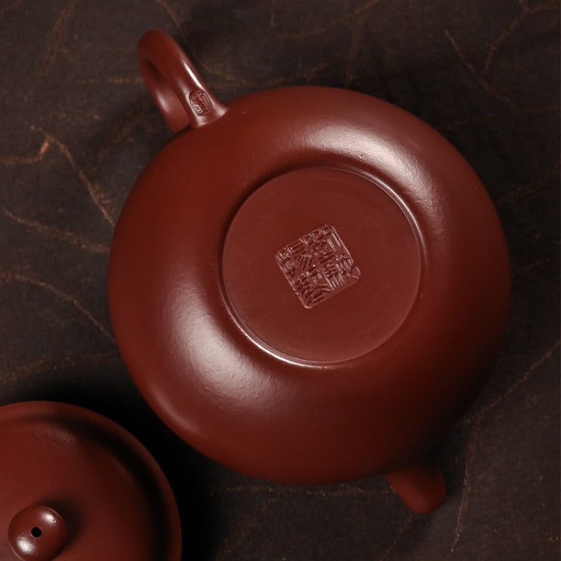 Théière Yixing Zisha entièrement faite à la main [Théière Fanggu] (Zi Zhu Ni - 200ml)