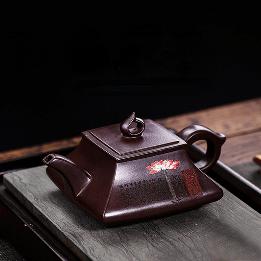 Full Handmade Yixing Zisha Teapot [Ai Lian Shuo] (Zi Jia Ni - 280ml)