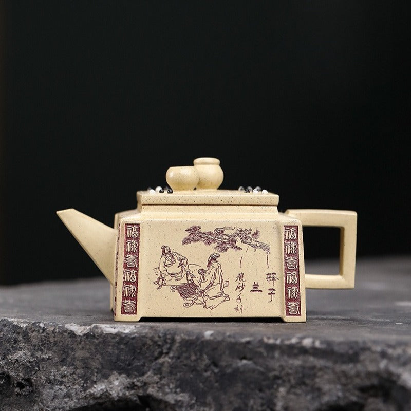 Full Handmade Yixing Zisha Teapot [Qikai Desheng] (Bensan Lu Ni - 145ml)