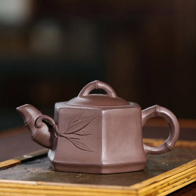 Yixing Zisha Teapot [Liufang Bamboo] (Zi Ni - 170ml)