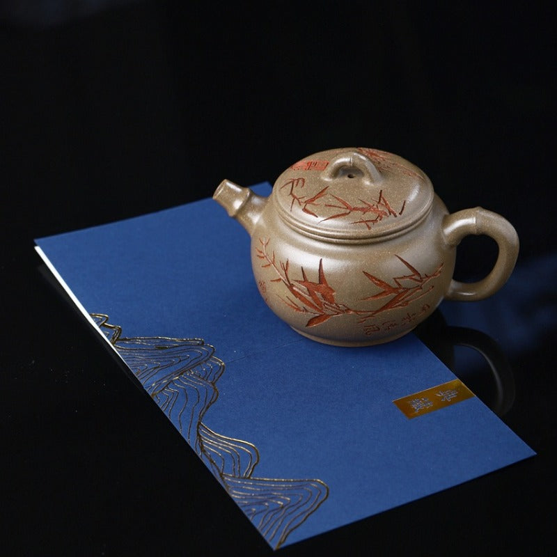 Yixing Zisha Teapot [Bamboo Breeze 竹影清风] (Qinghua Duan Ni - 200ml)